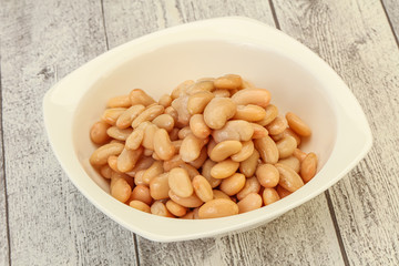 White beans kidney in the bowl