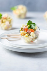 Traditional Russian salad Olivier