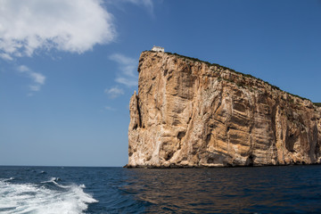 Fototapeta na wymiar Mediterranean sea and Capo Caccia, Sardinia