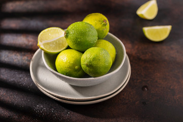 Fresh green limes