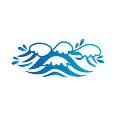 ocean water line gradient style icon
