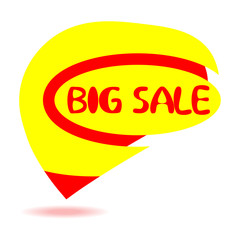 Big yellow sale banner. Bright background. Discount offer price tag. Sale banner template design, big sale special offer. Vector