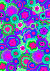 Illustrazione floreale. Sfondo primavera fiori di campo. Fiori fantastiche