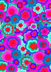 Disegno fiori viola rosa