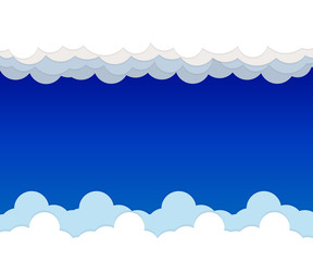 Abstract blue sky background with clouds. Vector cloud on blue sky abstract background.Flat.Vector illustration