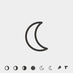 moon icon vector illustration and symbol for website and graphic design