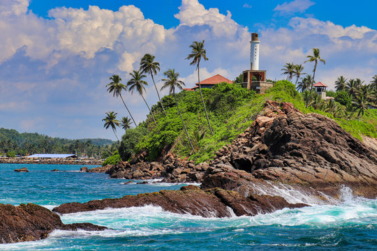 lighthouse on the island, Sri lanka, Mirissa Navy Camp