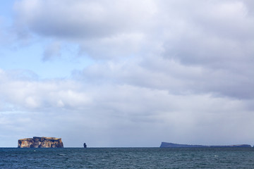 Obraz premium Lonely remote island in the Atlantic ocean in the North of Iceland.