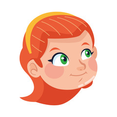 cute little girl head character