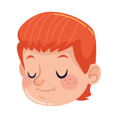 cute little boy head character