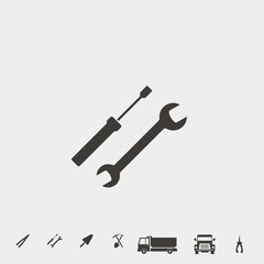 wrench and screwdriver icon vector illustration and symbol for website and graphic design