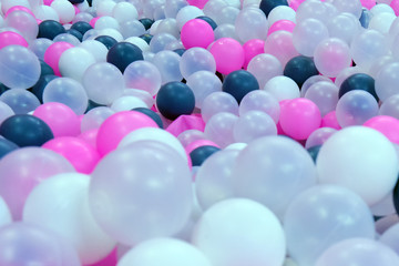 Background of plastic balls in children's playroom
