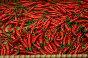 small chili peppers from a nearby market