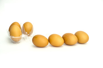 eggs isolated on white background.