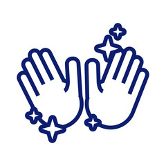 hands washing with stars bright line style icon