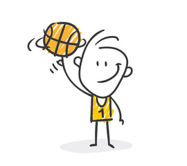 Strichfiguren / Strichmännchen: Basketball. (Nr. 487)	