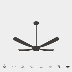 ceiling fan icon vector illustration and symbol for website and graphic design