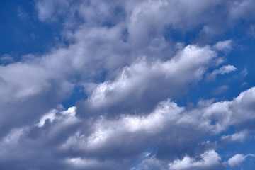 white clouds floating in the blue sky