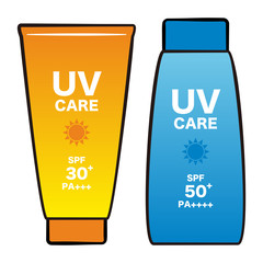illustration of two bottles of sunscreen