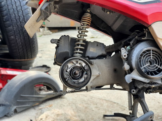 Removing the rear wheel of a motorcycle