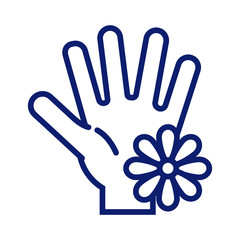 hand washing with flower line style icon