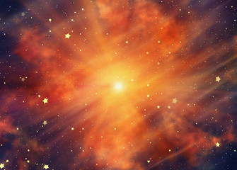 bright galaxy on a space stars background
