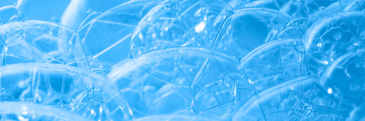Abstract panoramic background from soap bubbles. Concept for creativity and design.