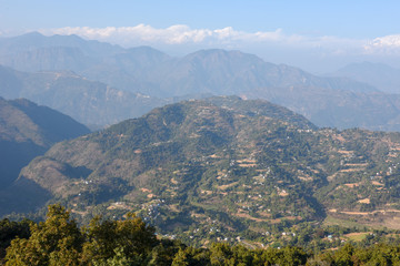 View at the himalaya ridge from Tansen on Nepal