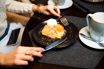 Crispy pastry dessert.