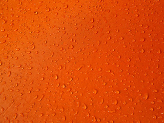  Droup of water on waterproof  tent fabric, Orange tent fabric
