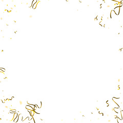 Holiday Serpentine. Gold Foil Streamers Ribbons.