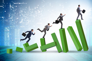 Fototapeta premium Business people in a collapsing economy concept