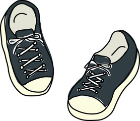 スニーカーの手描きイラスト／靴／おしゃれ