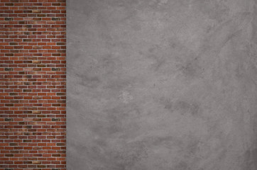 Concrete walls with brick walls, background concept.