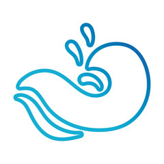 water wave ocean line gradient style icon