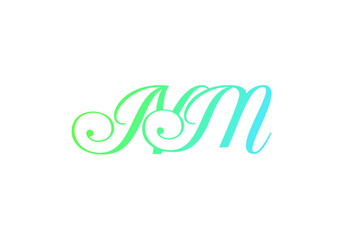 Initial Monogram Letter N M Logo Design Vector Template. NM Letter Logo Design