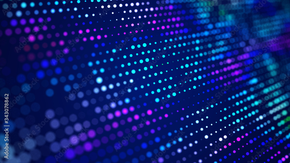 Poster color music sound wave. abstract futuristic background of particles. technology dynamic dots backgro