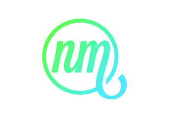 Initial Monogram Letter N M Logo Design Vector Template. NM Letter Logo Design