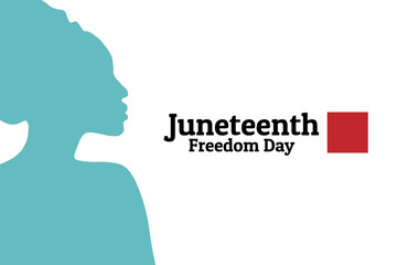Juneteenth, Freedom Day. June 19. Holiday concept. Template for background, banner, card, poster with text inscription. Vector EPS10 illustration. .