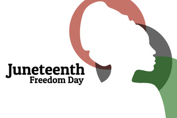 Juneteenth, Freedom Day. June 19. Holiday concept. Template for background, banner, card, poster with text inscription. Vector EPS10 illustration. .