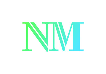 Abstract NM Letter Logo Design Gradient Color for Creative Business Branding Template