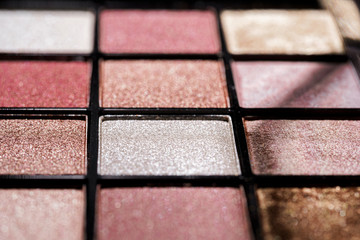 Palette of colorful eye shadows