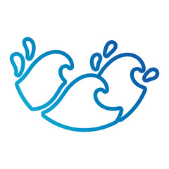 water waves ocean line gradient style icon