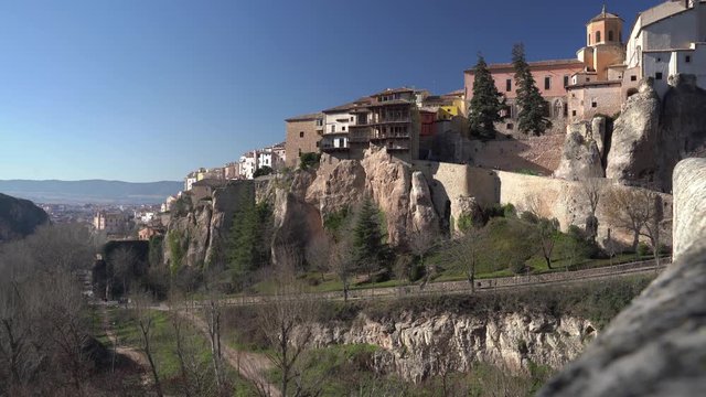 Iconic Hanging Houses in Cuenca, Spain (Casas Colgantes), a famous tourist destination