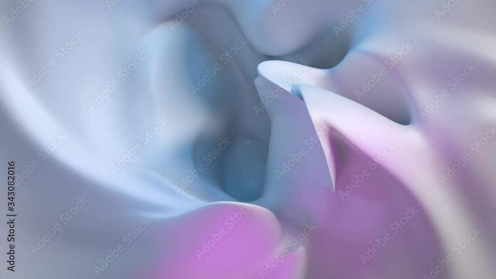 Poster 3d smooth elegant render of wavy fliud surface. bright light. blue and purple colors. loop animation