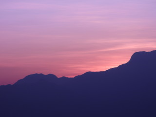 Sunset seen through the enchanting Nilgiri Mountains of Western Ghats