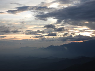 Sunset seen through the enchanting Nilgiri Mountains of Western Ghats