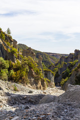 Fototapeta premium Putangirua Pinnacles. Steep cliffs of North Island, New Zealand