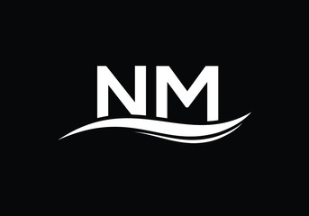 Initial Monogram Letter N M Logo Design Vector Template. NM Letter Logo Design