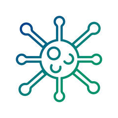 Obraz premium covid19 virus particle line style